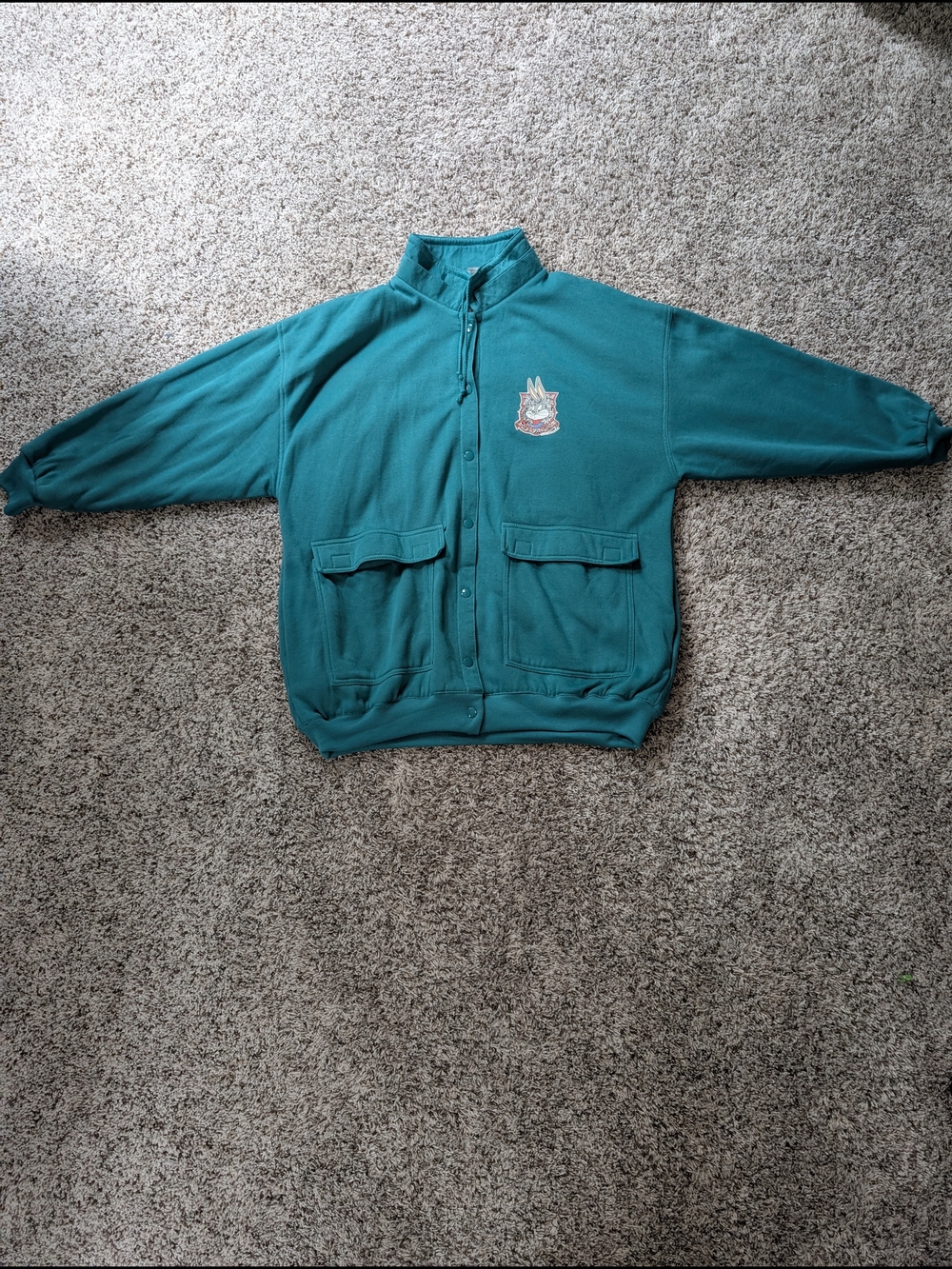 Looney Tunes Teal Women's Button-Front Sweatshirt